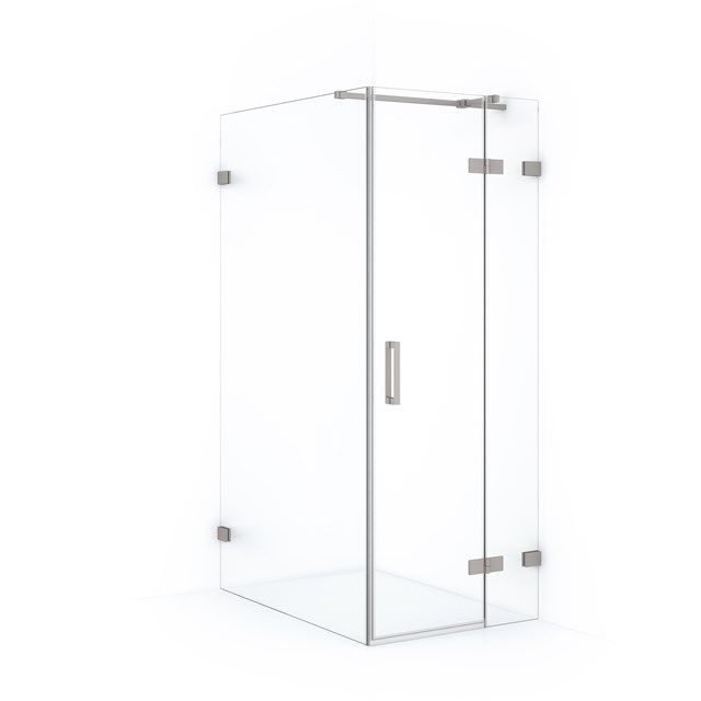 Maxaro Douchecabine Diamond 120x80cm 8mm Helder Veiligheidsglas Geborsteld RVS met Draaideur