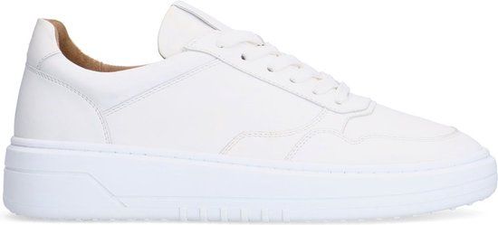 Manfield - Heren - Witte leren sneakers - Maat 40