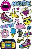 Folia Puffy Sticker IV met trendy motieven, 15 stuks