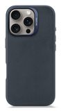 Decoded Housse en cuir pour iPhone 16 Pro - Fabriqué en cuir ECCO premium - Compatible MagSafe - Bleu marine