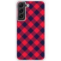 Tartan Rouge Bedrukt siliconen hoesje compatibel met Galaxy S22 Plus