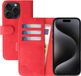 Rosso Element Book Case Wallet Hoesje Geschikt voor Apple iPhone 15 Pro | Portemonnee | 3 Pasjes | Magneetsluiting | Stand Functie | Rood