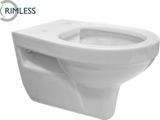 Wiesbaden Trevi Rimless Wall-mounted Toilet - White