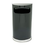 Rubbermaid Commercial Products Rubbermaid Commercial 9 gal roestvrijstalen halfronde afvalbak uit de Europese en metalen serie - zwart/chroom