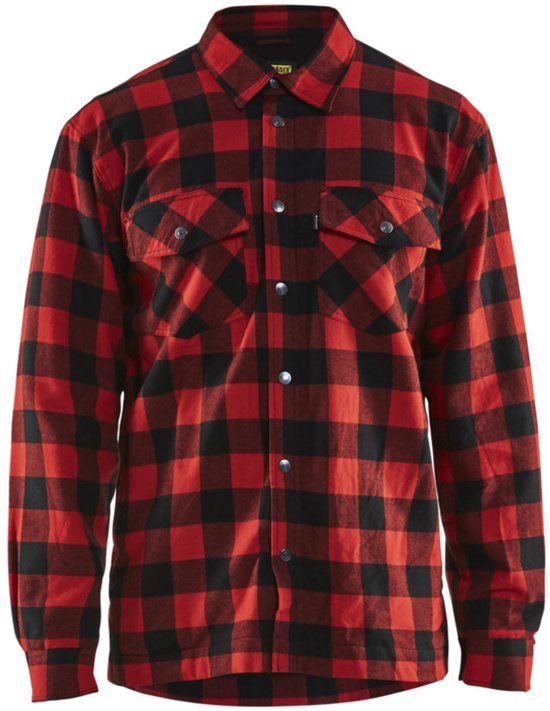 Blaklader Overhemd flanel, gevoerd 3225-1131 - Rood/Zwart - L