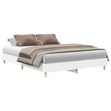 vidaXL - Bedframe - 2 - st - Wit - 152 - x - 203 - cm - Bewerkt - hout