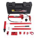 Hydraulische cilinder bouwset, draagbare hydraulische krik, 4/10/12 t | Autocarrosserie-reparatieset met opbergkoffer voor autoreparatie, framereparatie, werkplaats, landbouw
