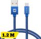 Swissten câble USB-C vers USB-A - 1,2 m - Nylon tressé - Bleu