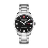 Swiss Military Hanowa SMWGH0001601 Heren Polshorloge Zilverkleurig Staal Quartz Zwart Analoog