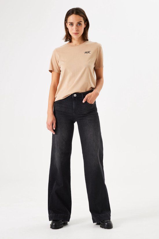 Garcia Celia Wide Dames Wide Fit Jeans Zwart