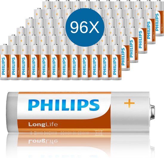 Philips Longlife AA Batterijen - 96 stuks