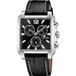 Lotus Herenhorloge 18851/4 Zwart Leer Rechthoekig Zilverkleurig 38mm