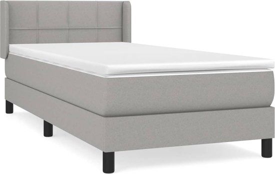 vidaXL Boxspring met matras stof lichtgrijs 80x200 cm