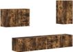 vidaXL TV Wandkast Set 4 stuks Rook Eiken Bewerkt Hout