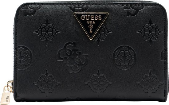 Guess Jena SLG Medium Zip Around Dames Portemonnee - Black Logo