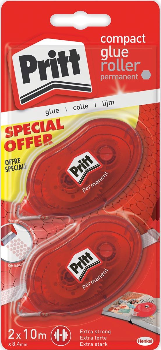 Pritt lijmroller Compact permanent blister met 2 stuks