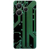 Xiaomi Bedrukt siliconen hoesje compatibel met Xiaomi Redmi Note 14 5G Texture circuit geek