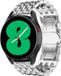 Strap-it Stalen bandje draken patroon zilver - Geschikt voor Samsung Galaxy Watch 5 Pro / Watch 5 / Watch 4 Classic / Watch 4