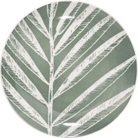 Secret de Gourmet Diner Bord - 6 Stuks - Groen - 21 cm - Porselein - Magnetronbestendig - Vaatwasserbestendig - Handbeschilderd