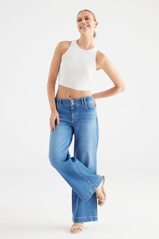 Cup of Joe Denim COJ - Carlotta - Wide Leg Jeans - Medium Blue