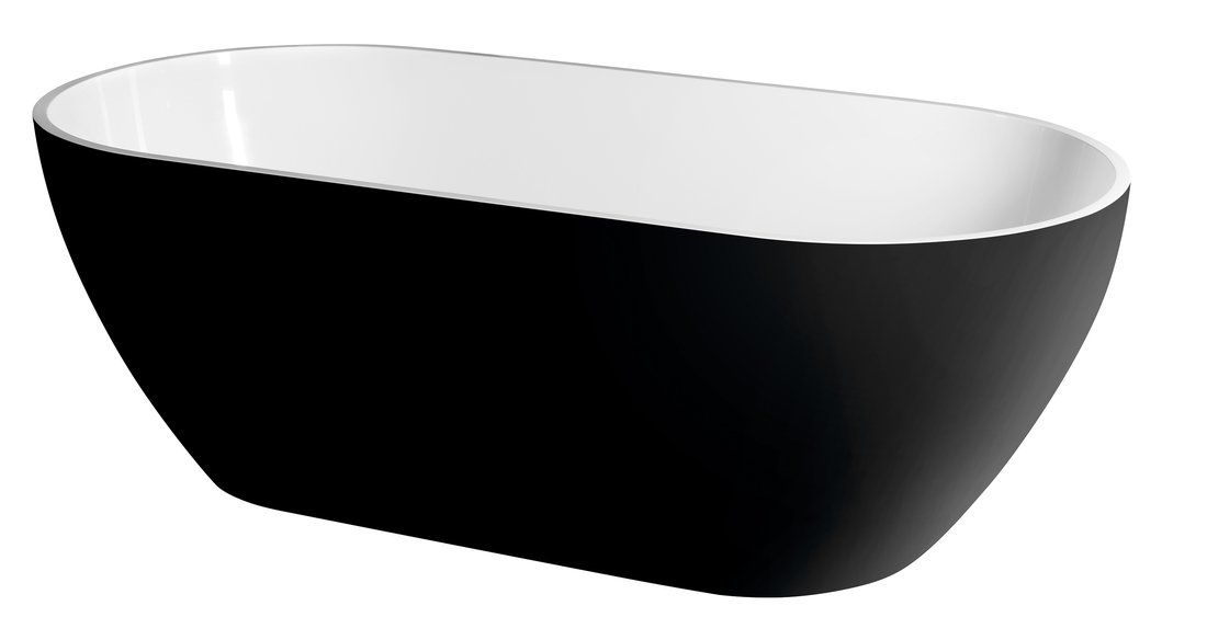 Polysan Reduta Marmer Vrijstaand Bad - 170x80cm - Wit/Zwart