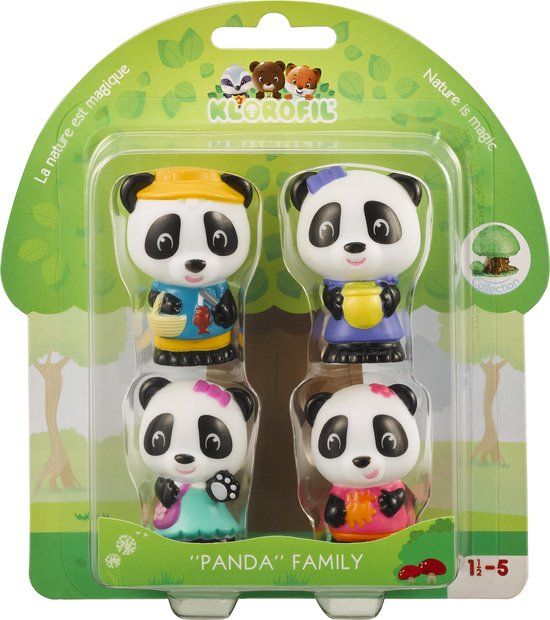 Klorofil De Familie "Panda" Speelset - Speelfiguren set - 4-Delig