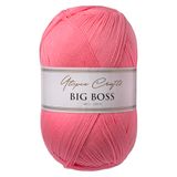 Utopia Crafts Big Boss 400g Acryl Brei- & Haakgaren – 1200m Bol, Machinewasbaar, Oeko-Tex Gecertificeerd, voor Truien, Dekens, Sjaals & Mutsen (Koraalroze)