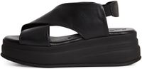 Tamaris - Dames - Plateau sandalen - Zwart - Maat 42