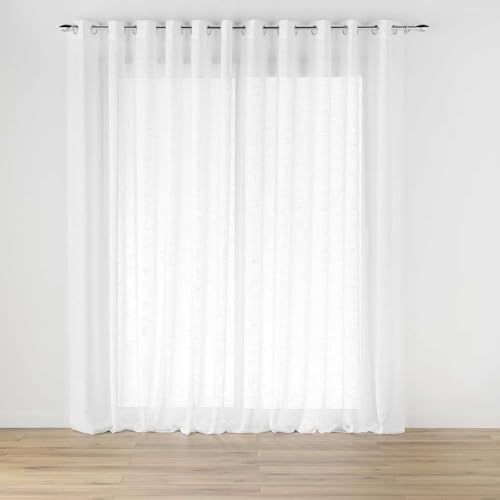 Douceur d'intérieur Haltona - Gordijn met oogjes - 400 x 240 cm - Wit - Linneneffect