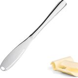Westmark botermes & decoratiemes, 1 stuk – mes met gekartelde snede en gleufpatroon voor boterkrullen, garneren en snijden – zilver, 15 cm