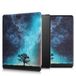 kwmobile Case voor Amazon Kindle Oasis 10. Generatie - Blauw/Grijs/Zwart Sterrenstelsel en Boom E-reader Hoes