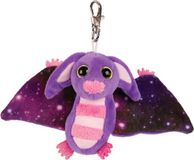 Suki Gifts Pluche knuffeldier vleermuis - paars/roze - 9 cm - sleutelhanger