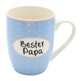 Dekohelden24 Porseleinen koffiekopje/beker van keramiek, motief: Beste papa, grootte/H/Ø ca. 10 x 8 cm, inhoud 300 ml, vaatwasmachinebestendig