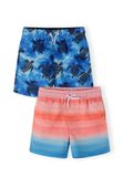 Minoti Zwembroek Jongens 2-Pack Schildpadprint Blauw