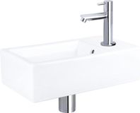 Differnz Force Fonteinset - Wit Keramiek - 40x22cm - Rechthoek - Chroom Kraan