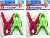 Jedermann Handdoekknijpers XL - 4x - groen/roze - kunststof - 12 cm - wasknijpers