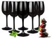 Ensemble de 6 verres à vin - 300 ml - noir, rouge, blanc