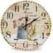 LOHAS Home horloge mural/horloge de cuisine en bois de 30 cm, style champêtre, silencieux et sans tic-tac