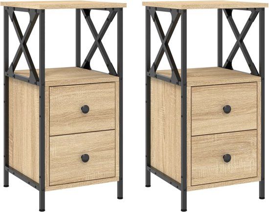 vidaXL Nachtkastjes - Sonoma Eiken - Set van 2