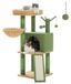 AMT Arbre à chat avec niche - AMT0172GN - 4 niveaux - Petit arbre à chat XS pour chats et chatons - Construction en bois avec poteaux à gratter en sisal - Jouet boule de plumes - Couleur : AMT0172GN