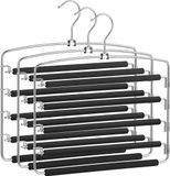 Songmics Pantalon hangers - Set van 3 - Antislip - Metaalkleur en Zwart