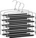 Songmics Pantalon hangers - Set van 3 - Antislip - Metaalkleur en Zwart