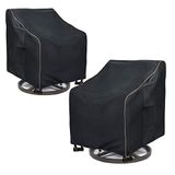 LSongSKY Hoes voor draaibare loungestoel, 2 stuks, waterdichte, zwaar belastbare stoelhoezen voor buitenstoelen, terrasschommelstoelhoezen voor buitenmeubels, 30 B x 34 D x 38,5 H inch), zwart