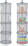Sans marque Organisateur suspendu - Gris - 4 compartiments - 30x30x110 cm