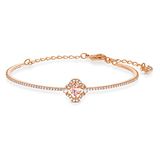 Swarovski Una armband, Klavertje, Roze, Roségoudkleurige toplaag