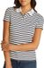 Tommy Hilfiger Polo slim pour femme - Taille M - Blanc/Bleu marine