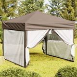 Maison Exclusive - Tente de réception pliable avec parois latérales, couleur taupe, 3x3 mètres