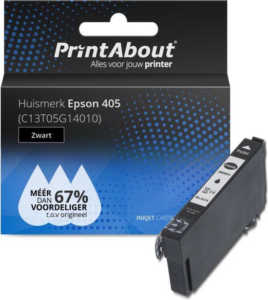 PrintAbout Huismerk Epson 405 (C13T05G14010) Inktcartridge Zwart