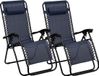 Abbey Camp Campingstoel - Tuinstoel - Verstelbaar - Set van 2 - Marineblauw