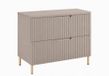 3xE living Meuble vasque 80 cm, cachemire/chêne clair, pieds dorés, Vena